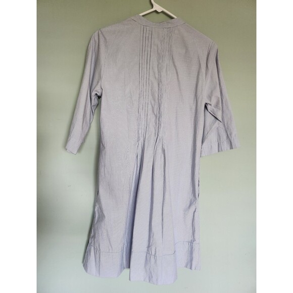 House Of Pom Dress Size Small V-Neck Blue 3/4 Sleeve Pockets Stripes - Picture 4 of 10